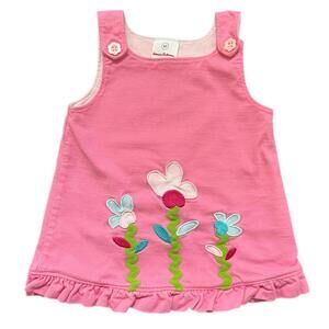 Hannah Andersonn Pink Embroidered Flower Apron Dress